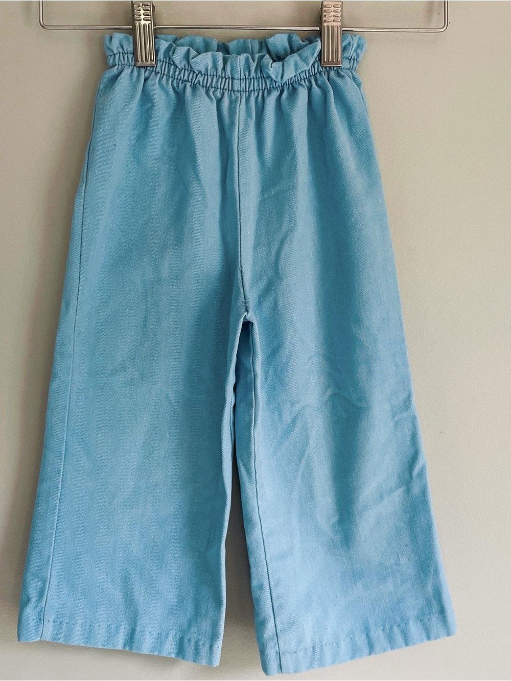 Vintage Health-Tex Kids Pants 3T Light Blue USA Made Ruffle Waist 70s Toddler